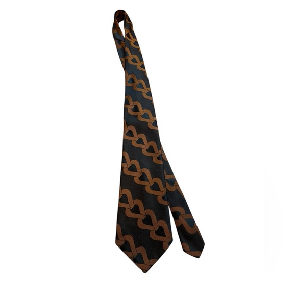 The Andover Vintage Elegant Black and Brown Men's Tie - Picture 3 of 5